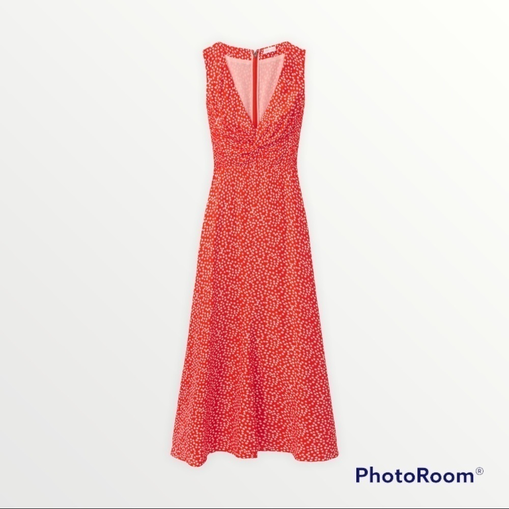 NWT Rebecca Taylor Malia Red Floral Jacquard Midi Dress Size 0 - Picture 8 of 12